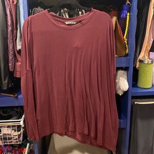 Athleta asymmetrical burgundy long sleeve
